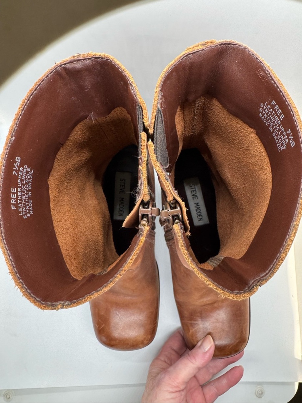 Steve Madden Free Chunky Platform Leather Boots 90s Y2K Vintage Women's Size 7.5 - Picture 5 of 13